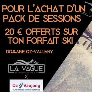 20 € offerts sur ton forfait ski Oz-Vaujany pour l'achat d'un pack de sessions